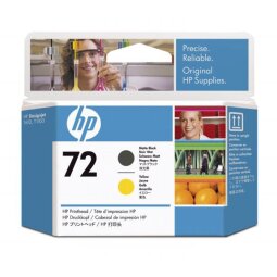 HP tête d'impression 72, 130ml, OEM C9384A, noir mat-geel