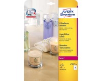 Avery Crystal Clear transparent labels ft 96 x 50.8 mm, 250 labels, 10 per sheet