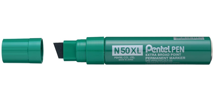 Pentel marqueur permanent Pen N50, pointe large, vert