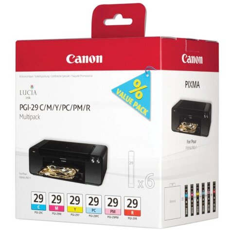 Canon PGI-29 CMY/PC/PM/R Multipack - yellow, cyan, magenta, red, photo cyan, photo magenta - original - ink tank