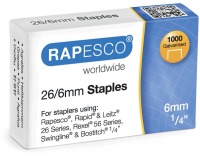 Rapesco nietjes 26/6 mm, verzinkt, doosje met 1000 nietjes