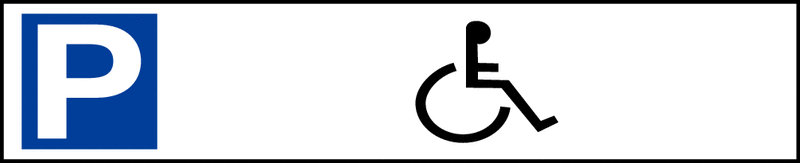 Außensignalisierung und Einrichtung des Parkens