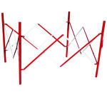 Vierkant harmonicahek in gelakt staal