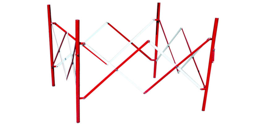 Vierkant harmonicahek in gelakt staal