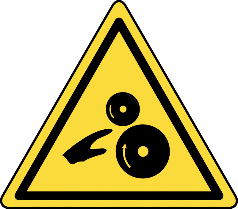 Hard board warning sign "pay attention to your hands" (PDPT3 334)