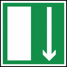 Hard bord nooduitgang"vluchtweg, pijl naar boven of naar beneden" (PEPC3 376)
