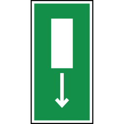 Hard bord nooduitgang"vluchtweg, pijl naar boven of naar beneden" (PEPR21 357)