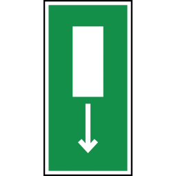 Hard board emergency exit "escape route, arrow up or down" (PEPR21 357)