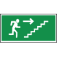 Panneau dur sortie de secours "personne qui monte les escaliers, flèche à droite" (PEPR21 368)