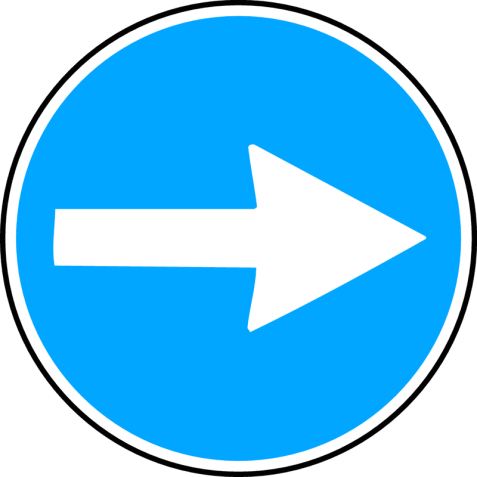Panneau dur d'obligation "flèche directionnelle orientable" (POPD3 258)