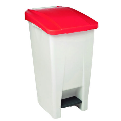 Pedal bin with coloured lid for waste separation