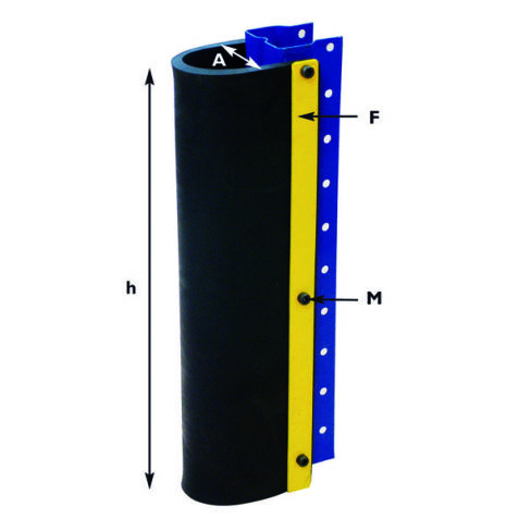 Protection de rayonnage avec amortisseur "PARGUM"