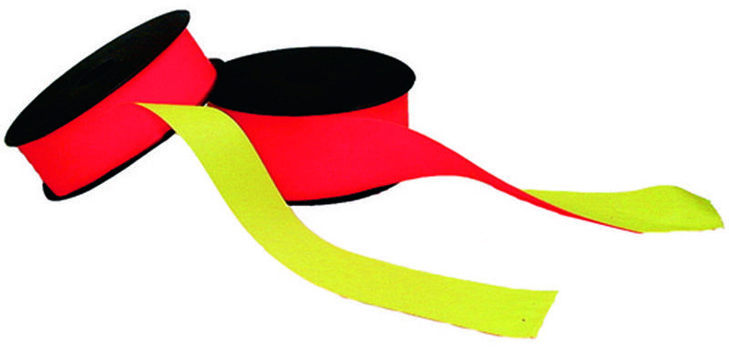 GB_Geel en rood fluorescend geweven afbakeningslint
