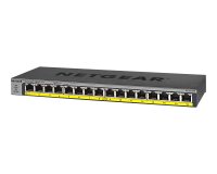 NETGEAR GS116LP Non-géré Gigabit Ethernet (10/100/1000) Connexion Ethernet, supportant l'alimentation via ce port (PoE) Noir