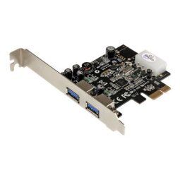 StarTech.com Carte Contrôleur PCI Express vers 2 Ports USB 3.0 avec UASP - Alimentation LP4