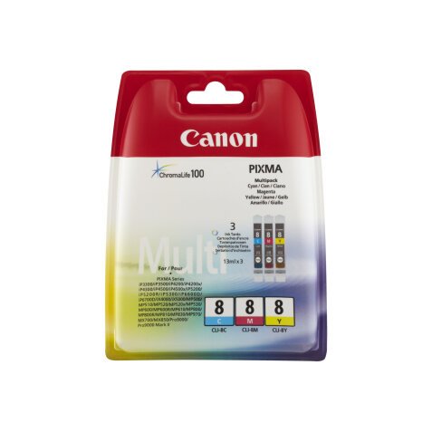 Canon CLI-8 Multipack - pack de 3 - jaune, cyan, magenta - original - réservoir d'encre