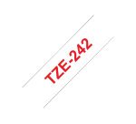 Brother TZE-242 ruban d'étiquette Rouge sur blanc