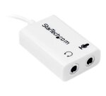 StarTech.com Adaptateur pour casque avec prises pour écouteur et microphone séparées - Mini-Jack 3,5mm 1x (M) 2x (F) - Blanc