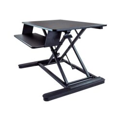 StarTech.com Convertisseur de Bureau Assis-Debout avec Plateau pour Clavier, Surface 35x21" - Poste Ergonomique de Bureau/Tablette à Hauteur Réglable - Peut Contenir 2 Écrans - Pré-Assemblé