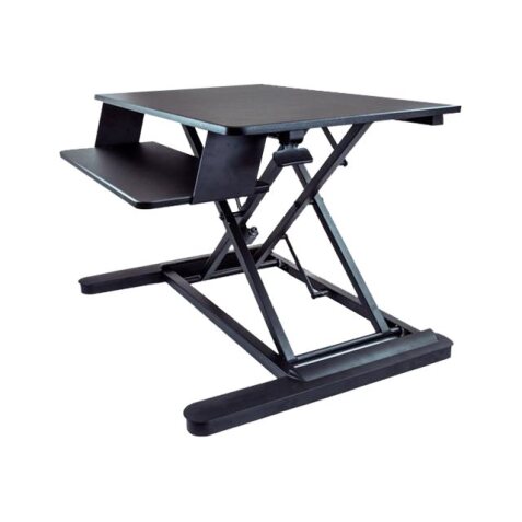 StarTech.com Convertisseur de Bureau Assis-Debout avec Plateau pour Clavier, Surface 35x21" - Poste Ergonomique de Bureau/Tablette à Hauteur Réglable - Peut Contenir 2 Écrans - Pré-Assemblé