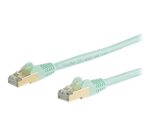StarTech.com Câble réseau Cat6a STP blindé sans crochet de 3 m - Aqua