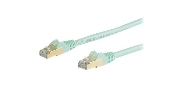 StarTech.com Câble réseau Cat6a STP blindé sans crochet de 3 m - Aqua
