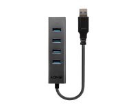 Lindy 43324 hub & concentrateur USB 3.2 Gen 1 (3.1 Gen 1) Type-A 5000 Mbit/s Noir