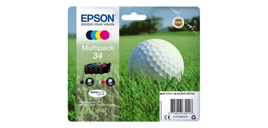 Epson Golf ball Encre DURABrite Ultra multipack 4 couleurs Balle de golf 34