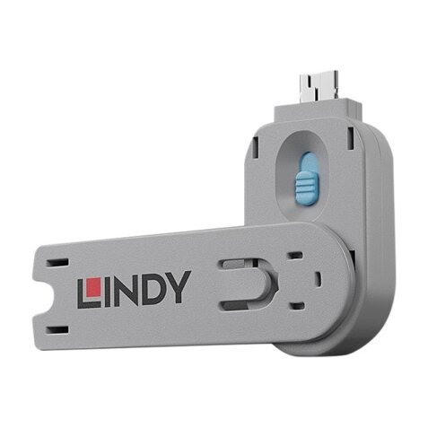 Lindy 40622 bloqueur de port Clé de bloqueur de port USB Type-A Bleu Acrylonitrile-Butadiène-Styrène (ABS) 1 pièce(s)