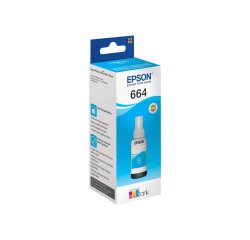 Epson bouteilles d'encre T664, 7.500 pages, OEM C13T664240, cyan