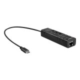 Lindy 43249 hub & concentrateur USB 3.2 Gen 1 (3.1 Gen 1) Type-C 5000 Mbit/s Noir
