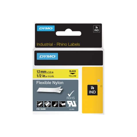 DYMO RHINO Etiquette industrielle souple en nylon