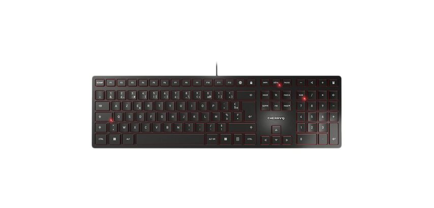 CHERRY KC 6000 SLIM Clavier filaire, noir, USB, AZERTY - FR