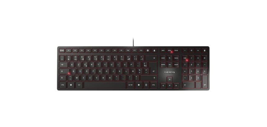 CHERRY KC 6000 SLIM Clavier filaire, noir, USB, AZERTY - FR