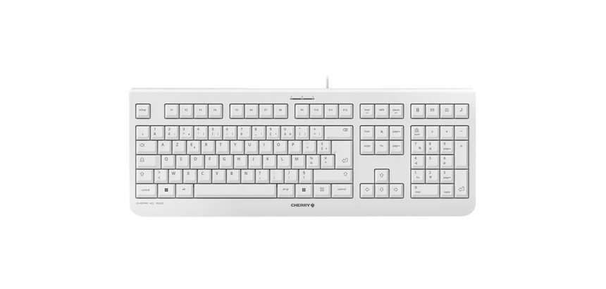 CHERRY KC 1000 Clavier filaire, blanc grisé, USB, AZERTY - FR