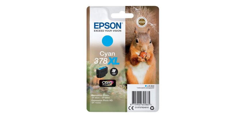 Epson Squirrel Encre cyan Claria Photo HD Écureuil 378XL