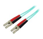 StarTech.com Câble Fibre Optique Multimode de 15m LC/UPC à LC/UPC OM3, Fibre Full Duplex 50/125µm Zipcord, Réseaux 100G, LOMMF/VCSEL, <0.3dB Faible Perte d'Insertion, Cordon de Raccordement Fibre LSZH