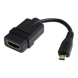 StarTech.com Câble adaptateur HDMI haute vitesse de 12cm - HDMI vers Micro HDMI - F/M - Noir