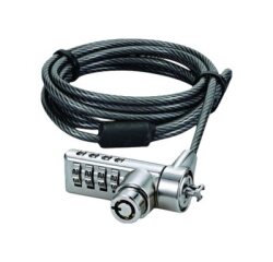 DICOTA D30887 câble antivol Noir, Acier inoxydable 2 m