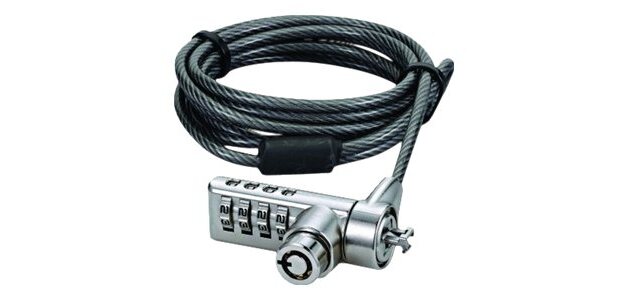 DICOTA D30887 câble antivol Noir, Acier inoxydable 2 m