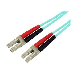 StarTech.com 2m LC/UPC naar LC/UPC OM3 Multimode Glasvezel Netwerkkabel, Full Duplex 50/125µm Zipcord Fiber, 100G Netwerken, LOMMF/VCSEL, <0.3dB Low Insertion Loss, LSZH Fiber Optic Patch Kabel