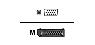 Urban Factory Câble DP Male vers VGA Male 1.80m - Noir DisplayPort VGA (D-Sub)