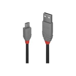 Lindy 36732 câble USB USB 2.0 1 m USB A Micro-USB B Noir, Gris