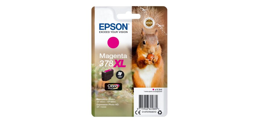 Epson inktcartridge 378 XL, 830 pagina's, OEM C13T37934010, magenta