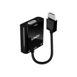 Lindy 38285 câble vidéo et adaptateur 0,1 m HDMI Type A (Standard) VGA (D-Sub) Noir