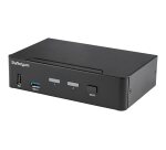 StarTech.com Switch KVM DisplayPort à 2 Ports - 4K60Hz - Écran Unique - Switch KVM USB UHD DP 1.2 à 2 Ports avec Hub USB 3.0 Intégré et Audio - Dell HP Apple Lenovo - Conforme TAA