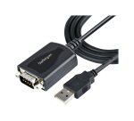 StarTech.com Câble USB vers RS232 de 1m - Câble Convertisseur USB vers RS232 DB9 Mâle avec Rétention du Port COM - Prolific IC - Adaptateur USB vers Série pour PLC/Imprimante/Scanner, Windows/Mac
