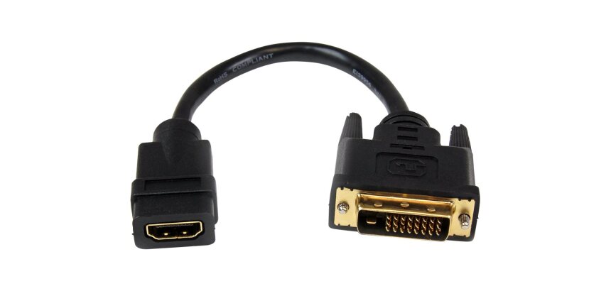 StarTech.com Câble adaptateur vidéo de 20 cm HDMI vers DVI-D - HDMI femelle vers DVI mâle