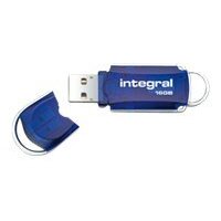 Integral 16GB USB3.0 DRIVE COURIER BLUE UP TO R-80 W-10 MBS lecteur USB flash 16 Go USB Type-A 3.2 Gen 1 (3.1 Gen 1) Bleu, Argent