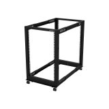 StarTech.com Rack Serveur Mobile 18U 4 Poteaux, Rack Réseau 19" 4 Poteaux avec Roulettes, Rack Roulant avec Profondeur Ajustable pour PC/AV/Données/Informatique - Roulettes, Pieds de nivellement ou Fixation au Sol